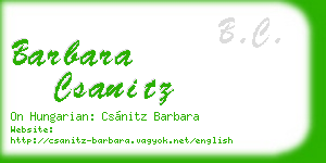 barbara csanitz business card